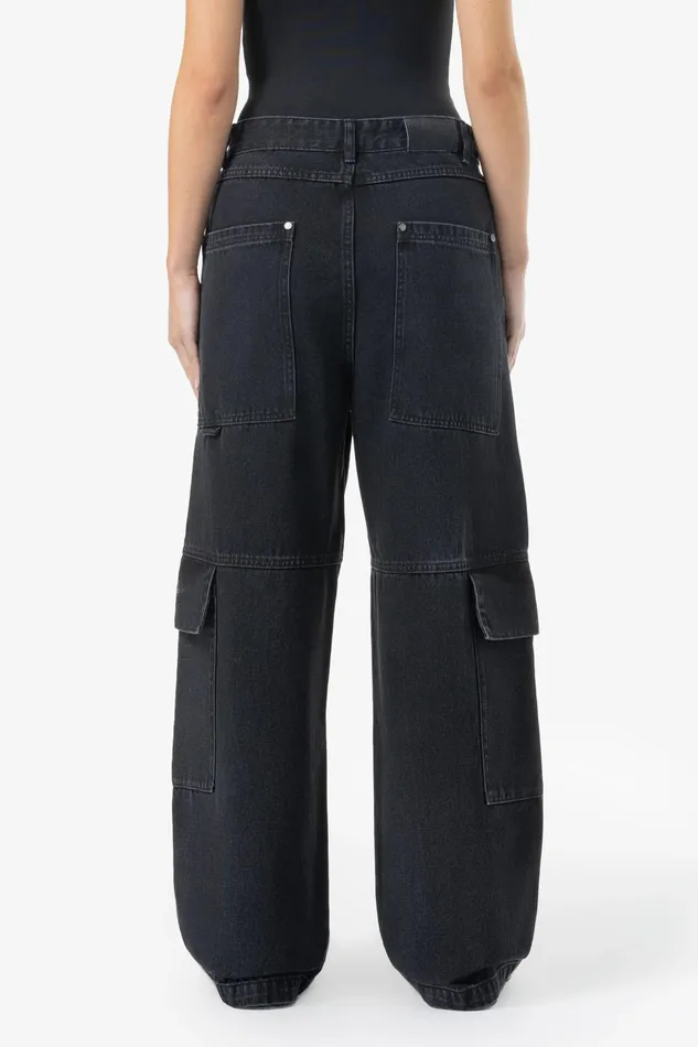 Women Pegador Jeans Taily Super Baggy Cargo Jeans Washed Black Women Pegador Jeans Taily Super Baggy Cargo Jeans Washed Black