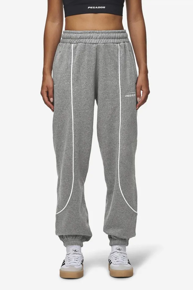 Women Pegador Pants Silvi High Waisted Sweat Pants Deep Grey Melange