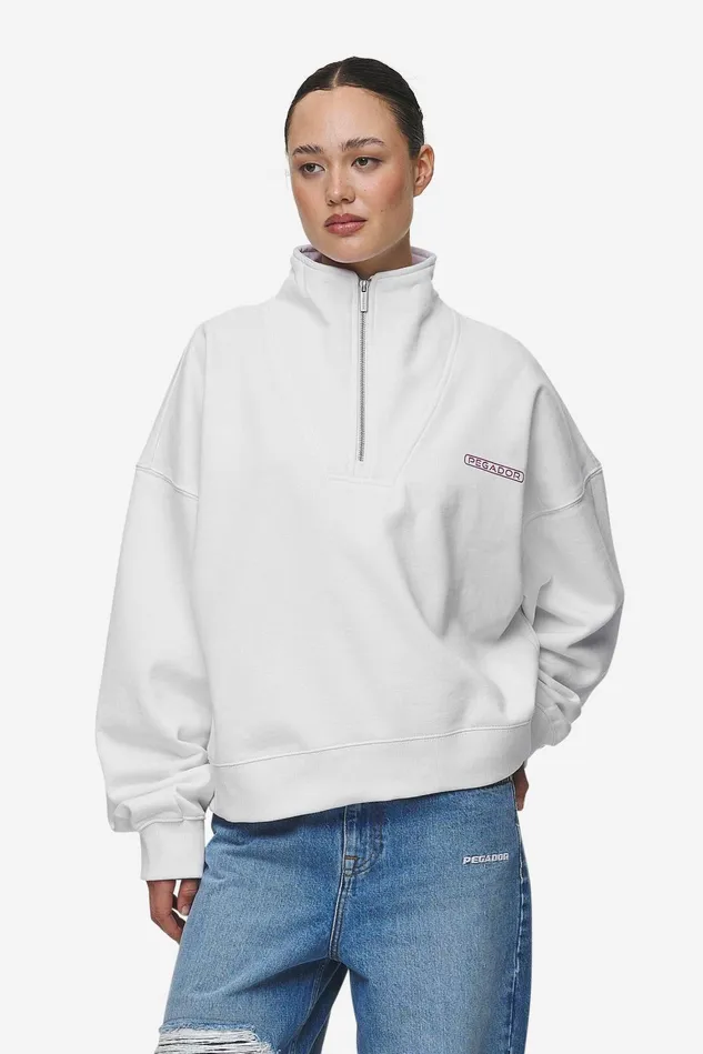 Women Pegador Sweaters Thea Oversized Halfzip Sweater White
