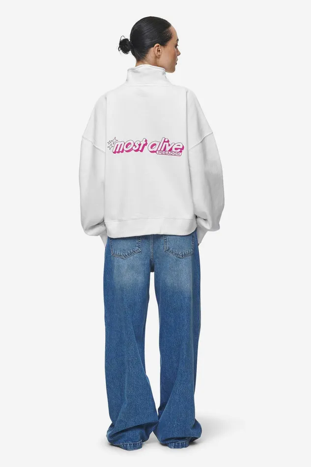 Women Pegador Sweaters Thea Oversized Halfzip Sweater White Women Pegador Sweaters Thea Oversized Halfzip Sweater White