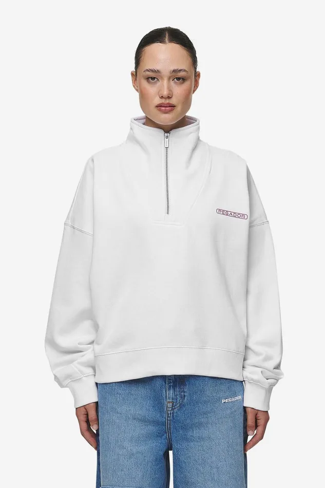 Women Pegador Sweaters Thea Oversized Halfzip Sweater White Women Pegador Sweaters Thea Oversized Halfzip Sweater White