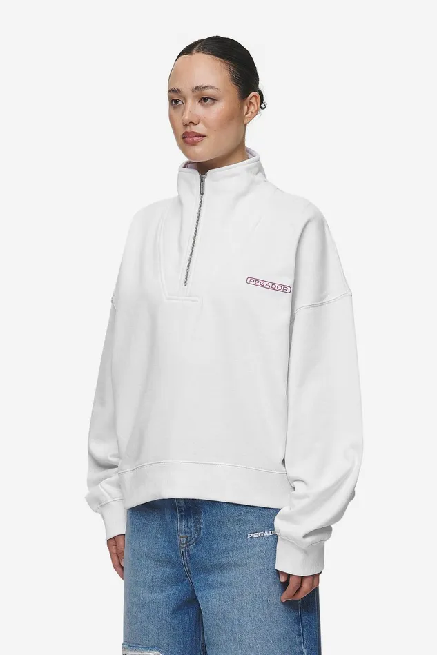 Women Pegador Sweaters Thea Oversized Halfzip Sweater White Women Pegador Sweaters Thea Oversized Halfzip Sweater White