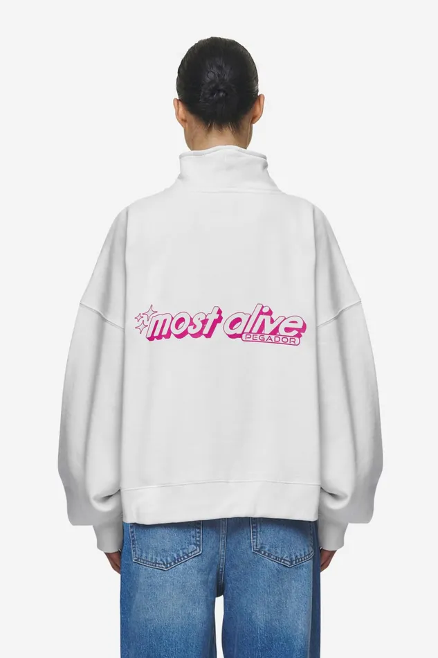 Women Pegador Sweaters Thea Oversized Halfzip Sweater White Women Pegador Sweaters Thea Oversized Halfzip Sweater White