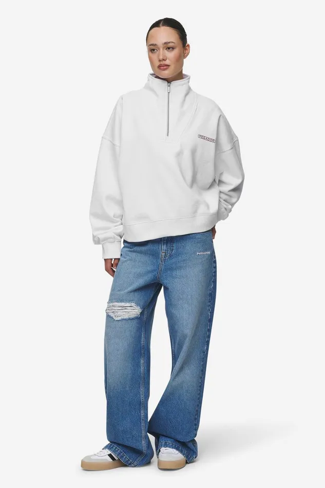 Women Pegador Sweaters Thea Oversized Halfzip Sweater White Women Pegador Sweaters Thea Oversized Halfzip Sweater White