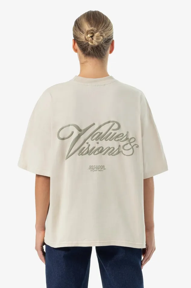 Women Pegador Tees Akira Oversized Tee Washed Light Beige