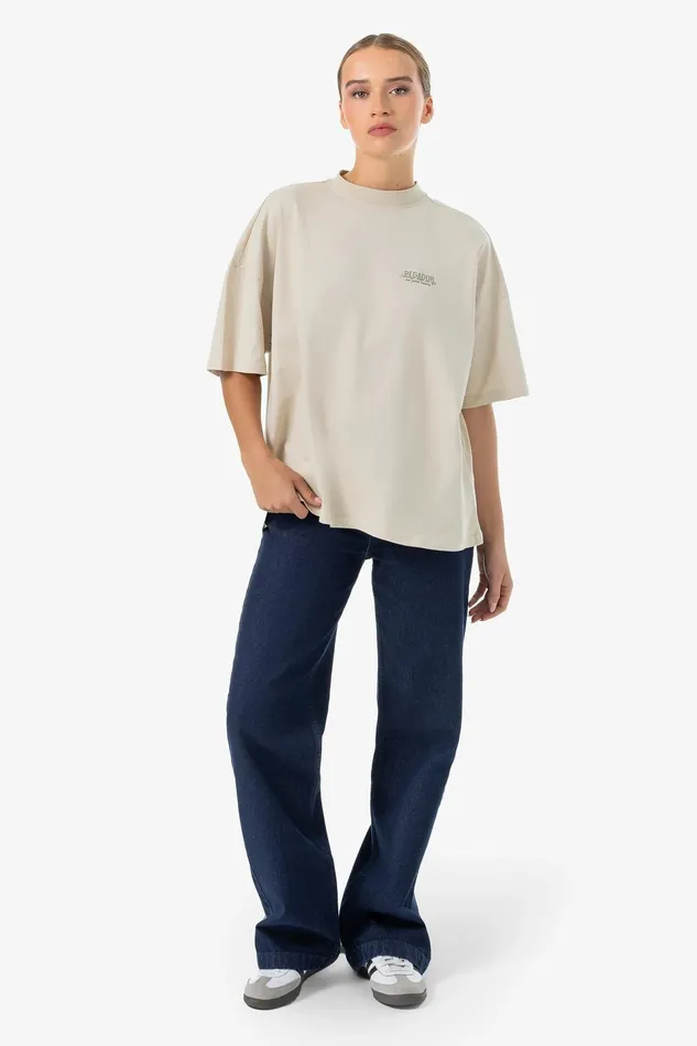 Women Pegador Tees Akira Oversized Tee Washed Light Beige Women Pegador Tees Akira Oversized Tee Washed Light Beige