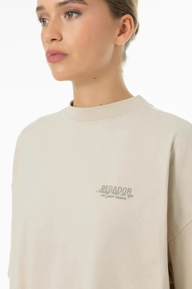 Women Pegador Tees Akira Oversized Tee Washed Light Beige Women Pegador Tees Akira Oversized Tee Washed Light Beige