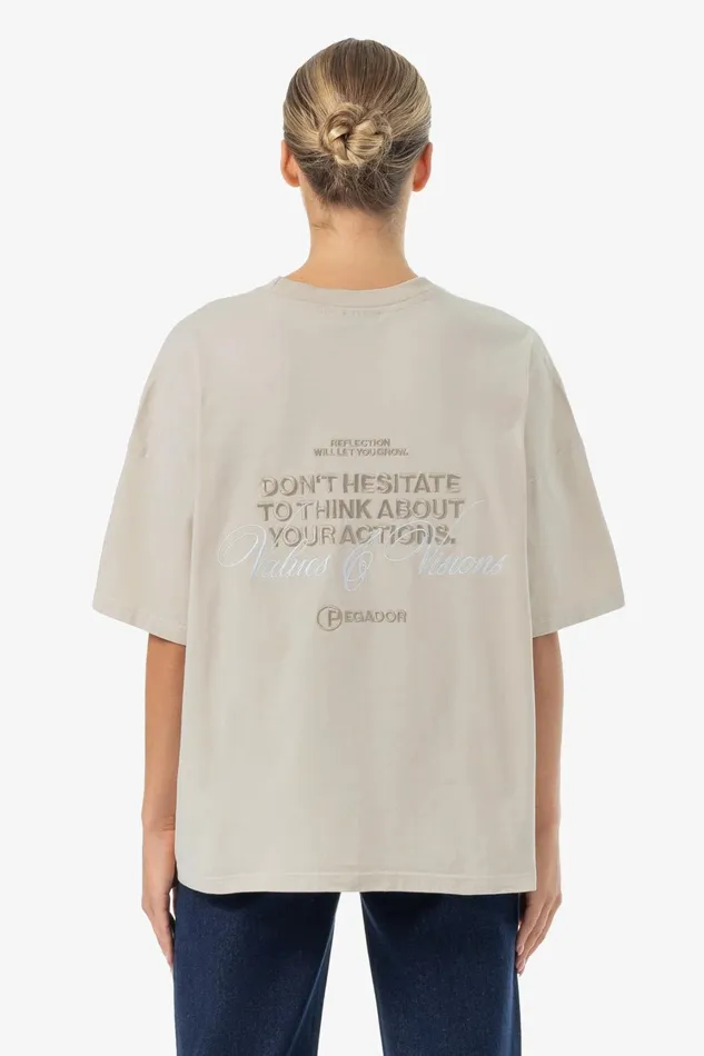 Women Pegador Tees Lina Oversized Tee Washed Light Beige