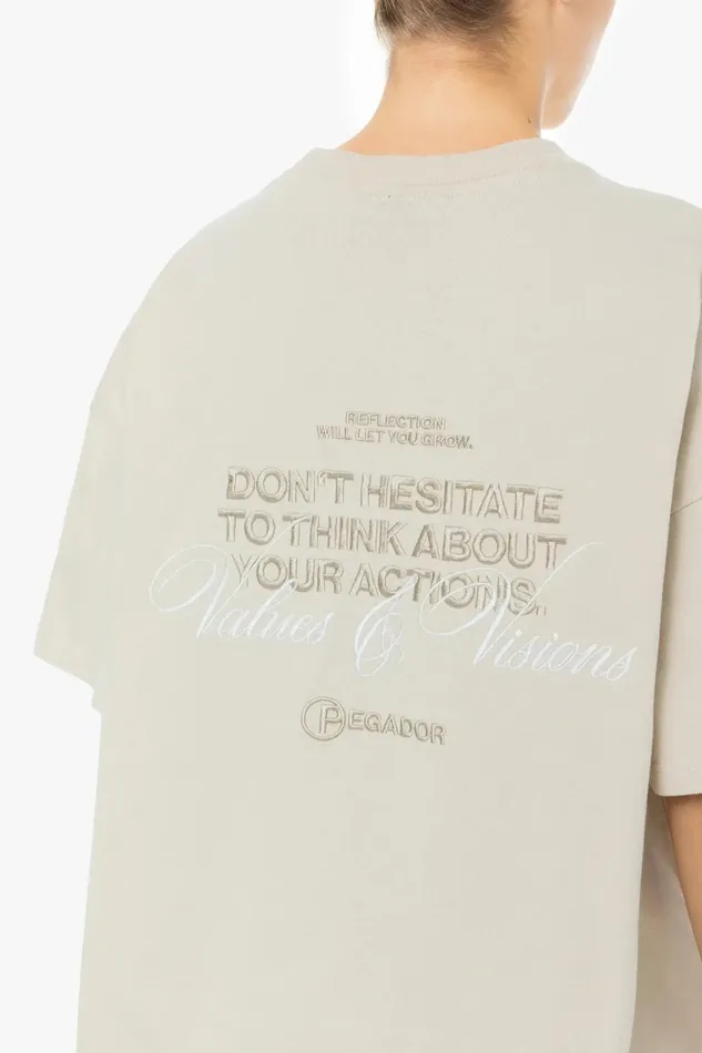 Women Pegador Tees Lina Oversized Tee Washed Light Beige Women Pegador Tees Lina Oversized Tee Washed Light Beige