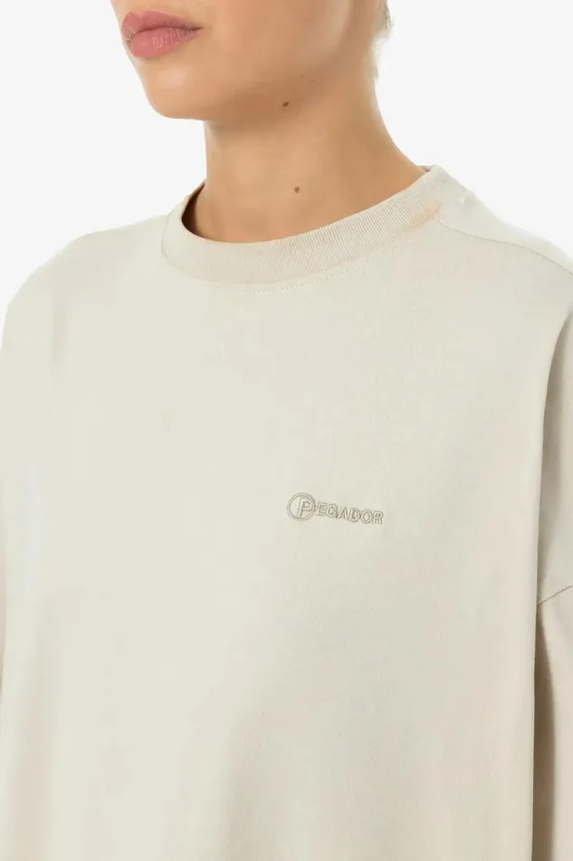 Women Pegador Tees Lina Oversized Tee Washed Light Beige Women Pegador Tees Lina Oversized Tee Washed Light Beige