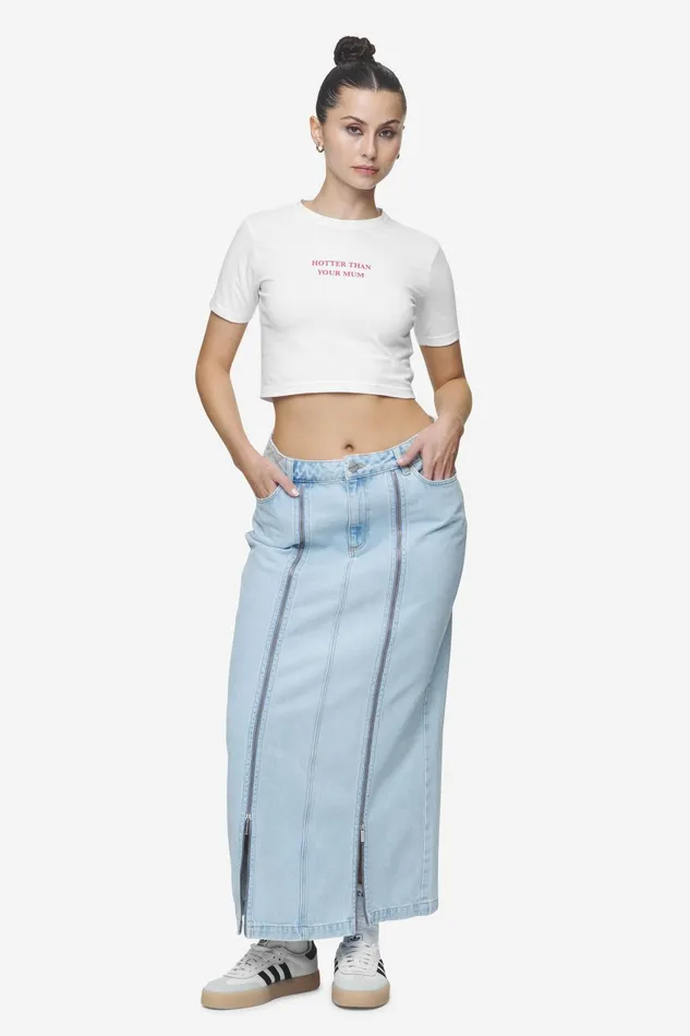 Women Pegador Tees Reyna Cropped Baby Tee White Women Pegador Tees Reyna Cropped Baby Tee White