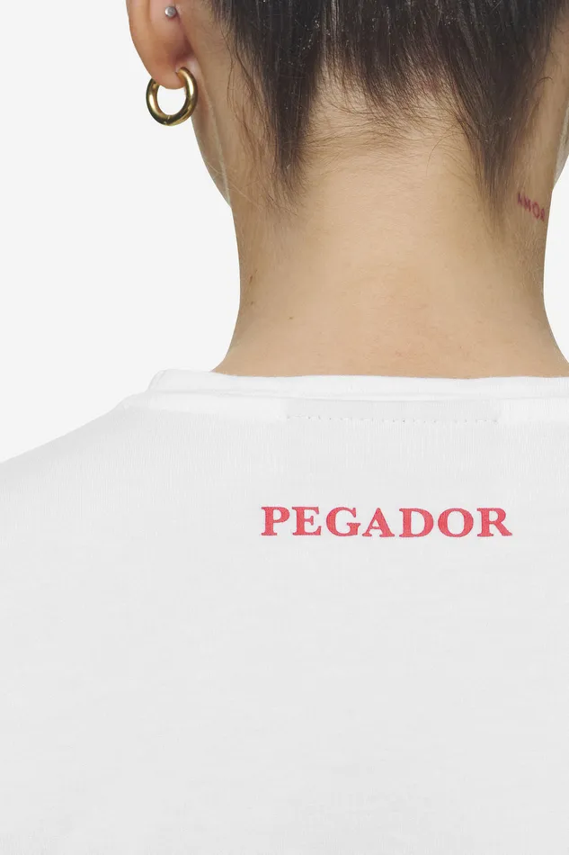Women Pegador Tees Reyna Cropped Baby Tee White Women Pegador Tees Reyna Cropped Baby Tee White