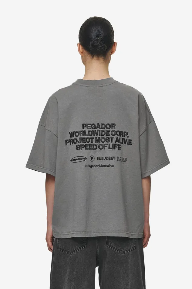 Women Pegador Tees Sora Heavy Oversized Tee Washed Deep Grey