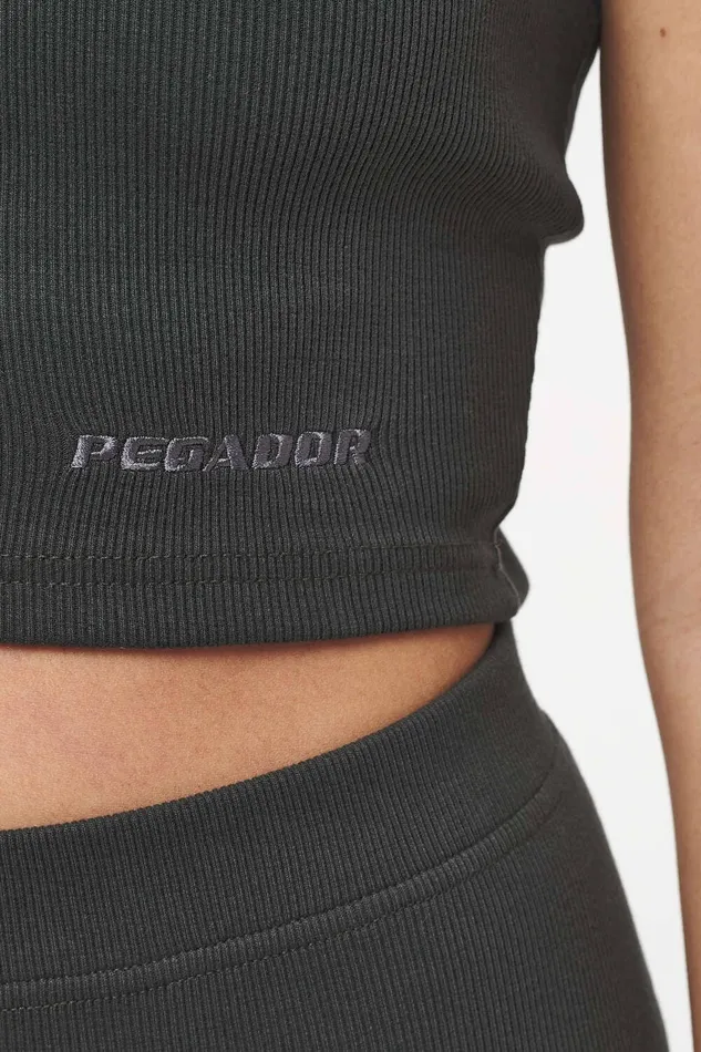 Women Pegador Tops Ayla Crop Top Vintage Washed Iron Grey Women Pegador Tops Ayla Crop Top Vintage Washed Iron Grey