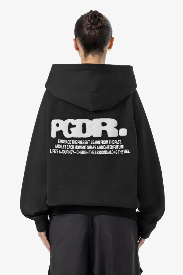 Women Pegador Zip Hoodies Dee Oversized Sweat Jacket Washed Black