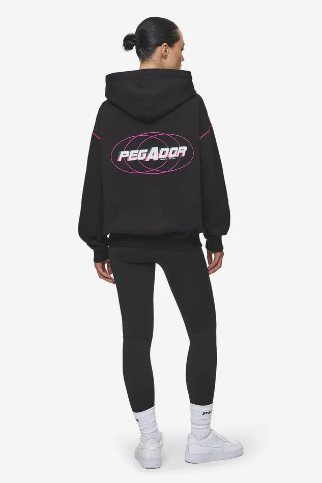 Women Pegador Zip Hoodies Jenna Oversized Sweat Jacket Washed Black Women Pegador Zip Hoodies Jenna Oversized Sweat Jacket Washed Black