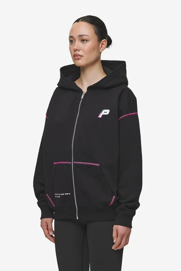 Women Pegador Zip Hoodies Jenna Oversized Sweat Jacket Washed Black Women Pegador Zip Hoodies Jenna Oversized Sweat Jacket Washed Black