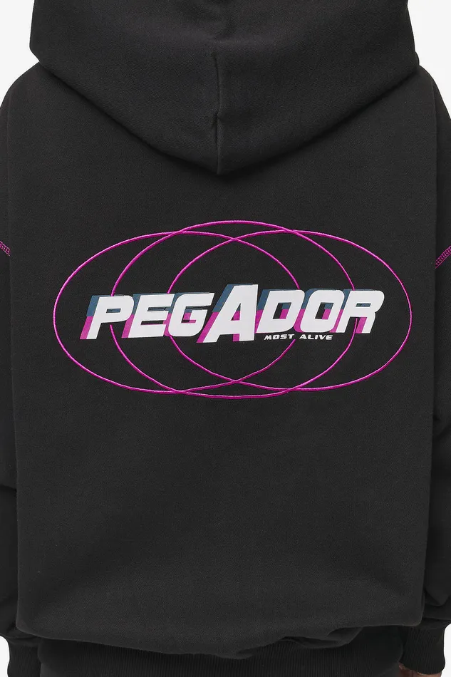 Women Pegador Zip Hoodies Jenna Oversized Sweat Jacket Washed Black Women Pegador Zip Hoodies Jenna Oversized Sweat Jacket Washed Black