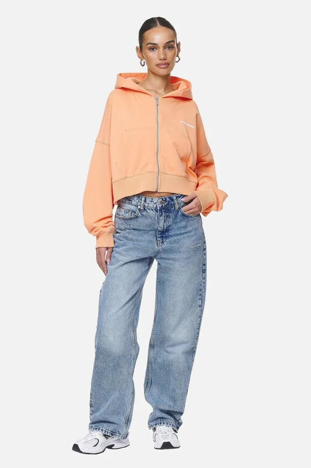 Women Pegador Zip Hoodies Marla Cropped Zip Hoodie Washed Apricot White Gum Women Pegador Zip Hoodies Marla Cropped Zip Hoodie Washed Apricot White Gum