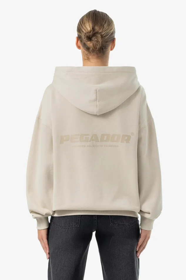 Women Pegador Zip Hoodies Ramira Oversized Sweat Jacket Washed Light Beige
