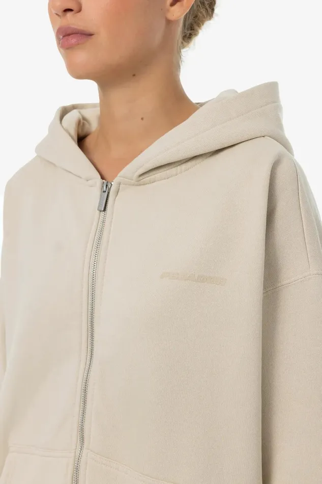 Women Pegador Zip Hoodies Ramira Oversized Sweat Jacket Washed Light Beige Women Pegador Zip Hoodies Ramira Oversized Sweat Jacket Washed Light Beige