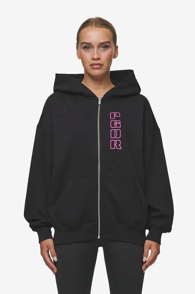 Women Pegador Zip Hoodies Skyla Oversized Sweat Jacket Heavy Washed Black Women Pegador Zip Hoodies Skyla Oversized Sweat Jacket Heavy Washed Black