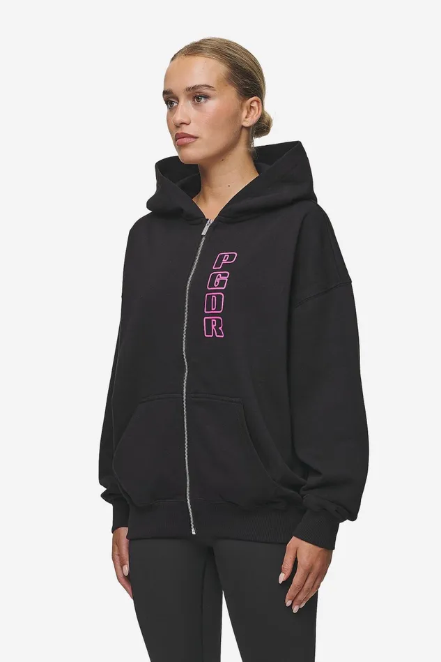 Women Pegador Zip Hoodies Skyla Oversized Sweat Jacket Heavy Washed Black Women Pegador Zip Hoodies Skyla Oversized Sweat Jacket Heavy Washed Black