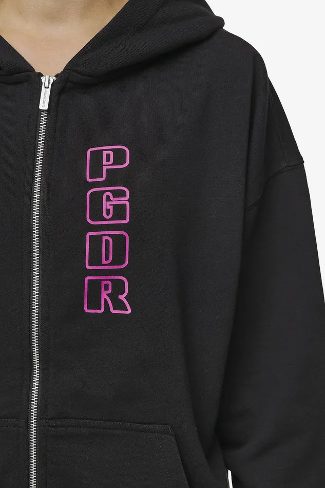 Women Pegador Zip Hoodies Skyla Oversized Sweat Jacket Heavy Washed Black Women Pegador Zip Hoodies Skyla Oversized Sweat Jacket Heavy Washed Black