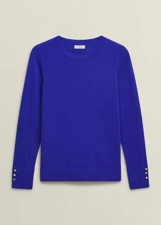 Women Penny Merino Wool Jumper Eclipse Blue Hobbs Jumpers and Cardigans