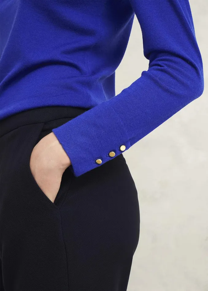 Women Penny Merino Wool Jumper Eclipse Blue Hobbs Jumpers and Cardigans