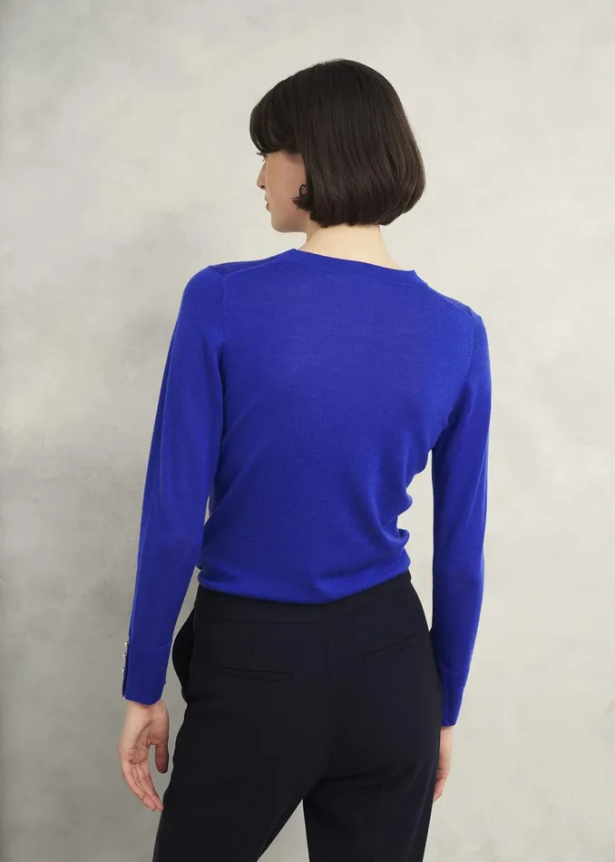 Women Penny Merino Wool Jumper Eclipse Blue Hobbs Jumpers and Cardigans