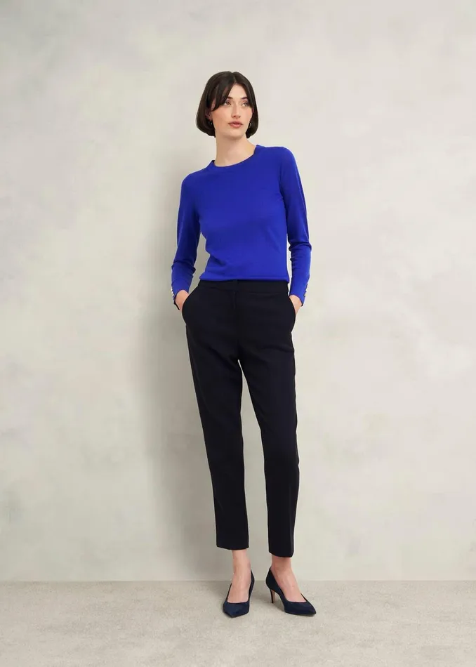 Women Penny Merino Wool Jumper Eclipse Blue Hobbs Jumpers and Cardigans