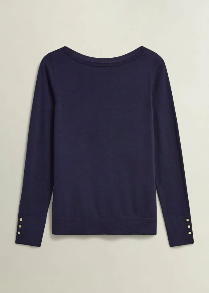 Women Perla Merino Wool Jumper Hobbs Navy Hobbs Jumpers and Cardigans