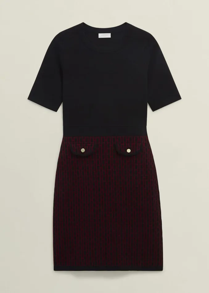 Women Perrie Knitted Dress Black Rhubarb Hobbs Dresses and Jumpsuits