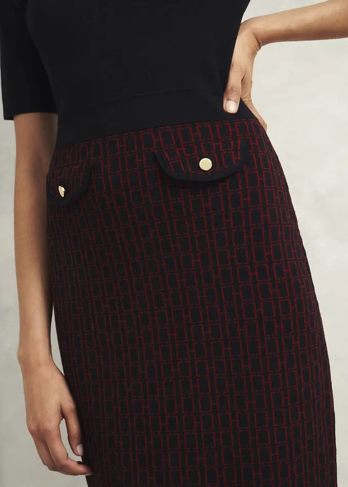 Women Perrie Knitted Dress Black Rhubarb Hobbs Dresses and Jumpsuits