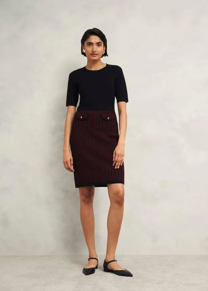 Women Perrie Knitted Dress Black Rhubarb Hobbs Dresses and Jumpsuits