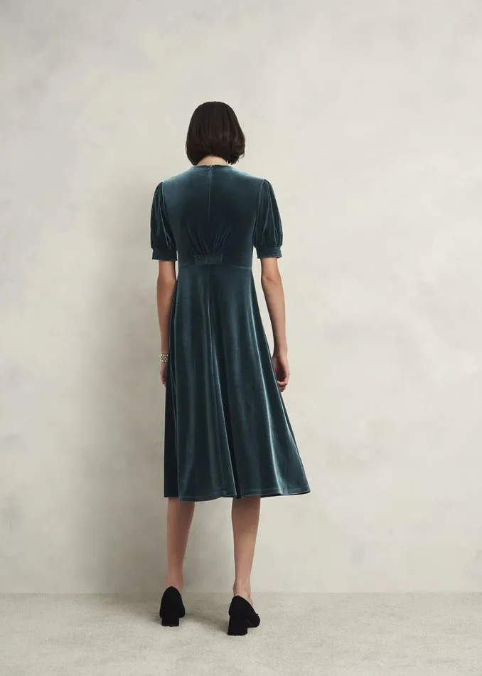 Women Petite Dormer Velvet Dress Evergreen Hobbs Dresses and Jumpsuits