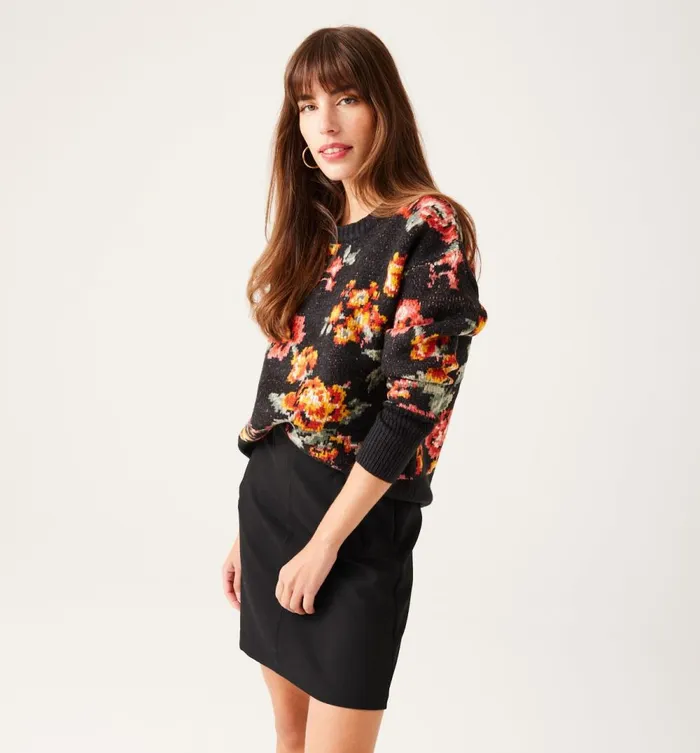Women Plain ALine Skirt 8211 Black Promod Skirts