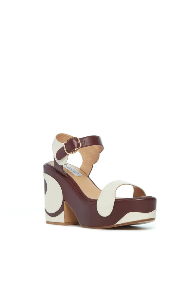 Women Platforms Gabriela Hearst Iris Platform Sandal In Cream Bordeaux Leather