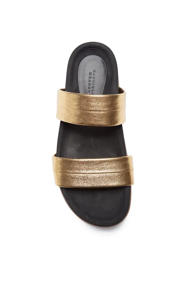 Women Platforms Gabriela Hearst Striker Platform Sandal In Gold Leather