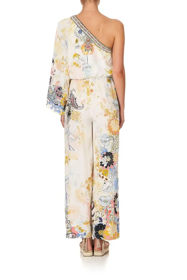 Women Playsuits and Jumpsuits Camilla One Shoulder Flared Jumpsuit Britain Bouquet