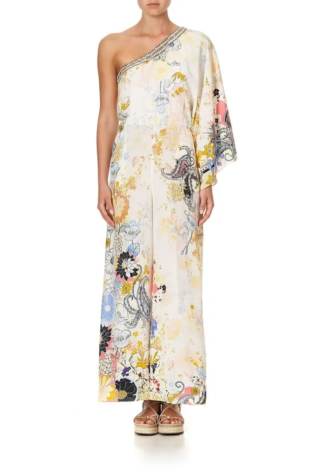 Women Playsuits and Jumpsuits Camilla One Shoulder Flared Jumpsuit Britain Bouquet