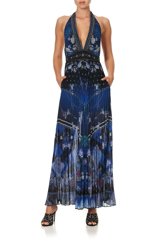 Women Playsuits and Jumpsuits Camilla Tie Neck Halter Jumpsuit Camden Moon