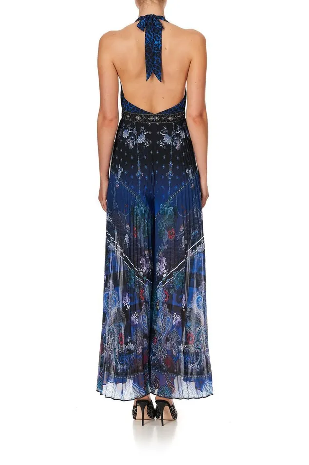 Women Playsuits and Jumpsuits Camilla Tie Neck Halter Jumpsuit Camden Moon