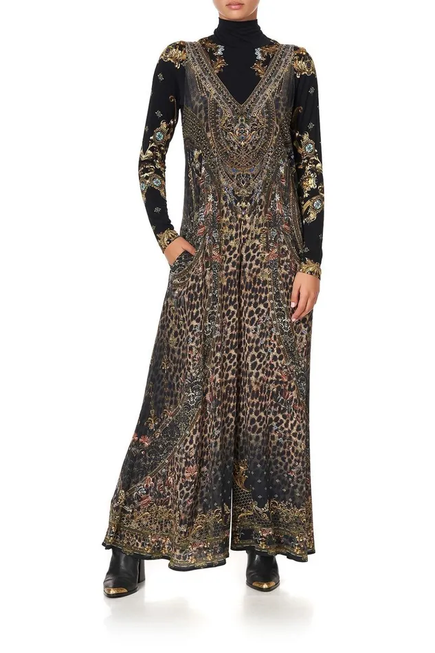 Women Playsuits and Jumpsuits Camilla V Neck Flared Jumpsuit Abingdon Palace