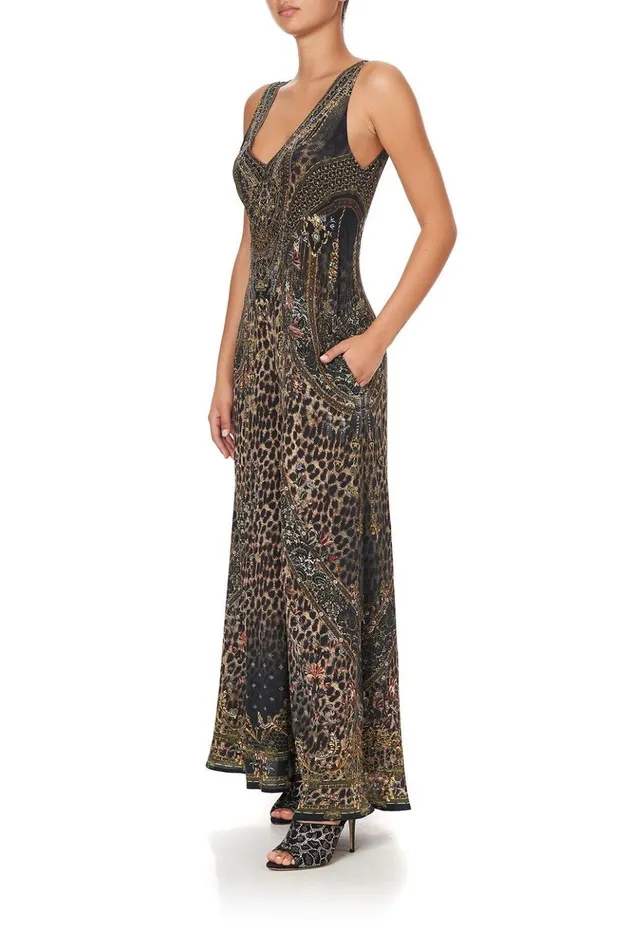 Women Playsuits and Jumpsuits Camilla V Neck Flared Jumpsuit Abingdon Palace