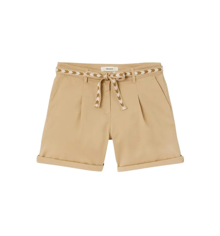 Women Pleat Shorts Belt 8211 Ecru Promod Shorts Women Pleat Shorts Belt 8211 Ecru Promod Shorts