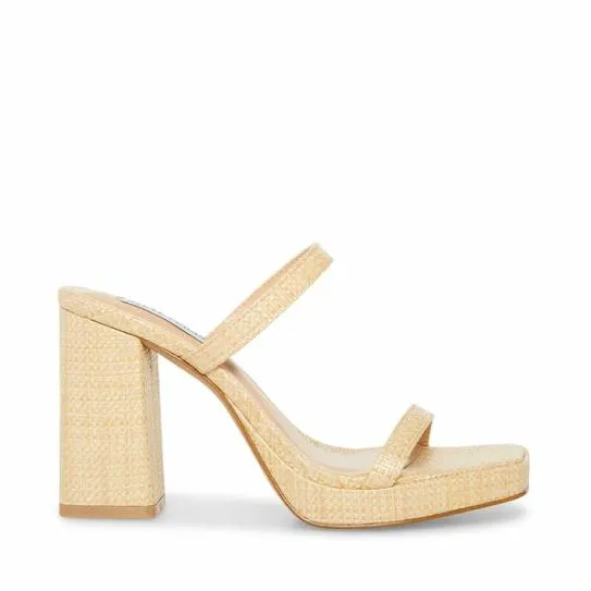 Women POLLY NATURAL RAFFIA Natural Raffia Steve Madden Heels