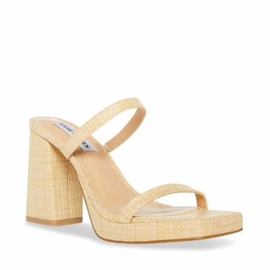 Women POLLY NATURAL RAFFIA Natural Raffia Steve Madden Heels Women POLLY NATURAL RAFFIA Natural Raffia Steve Madden Heels