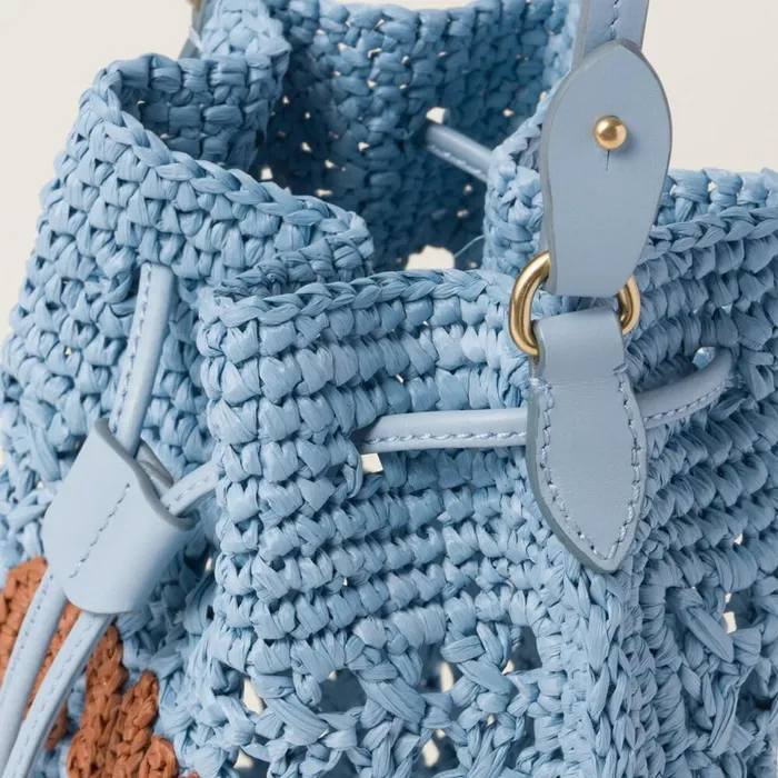 Women Pouches Miu Miu Woven Fabric Minibag Celestecognac Women Pouches Miu Miu Woven Fabric Minibag Celestecognac